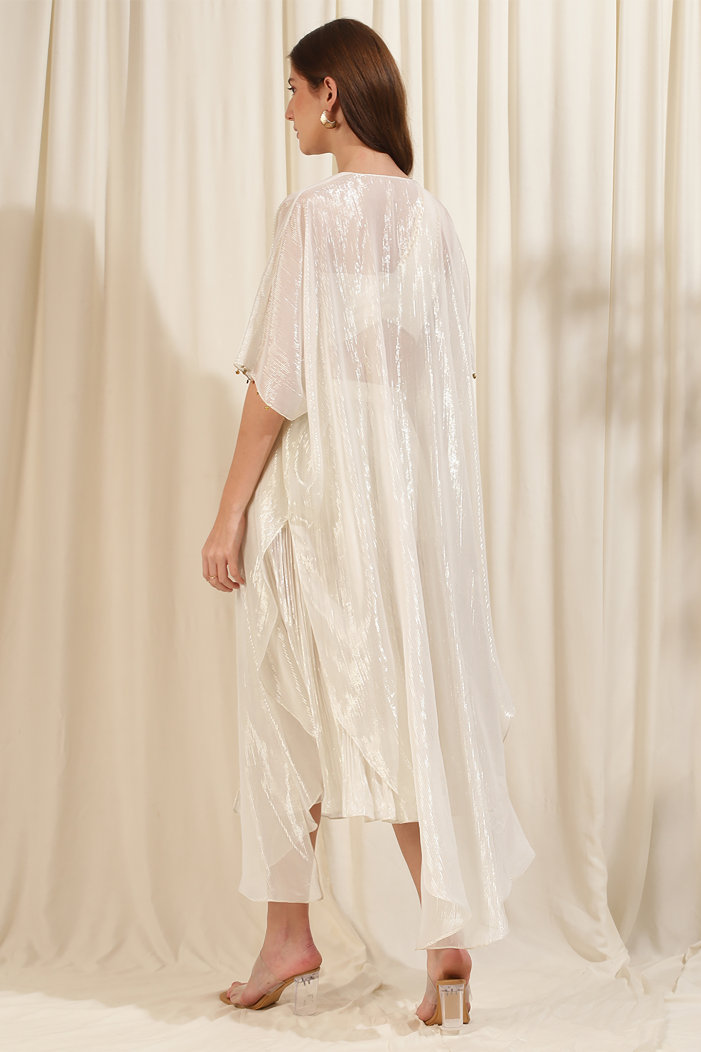 Jasmine Ivory Lurex Georgette Cape