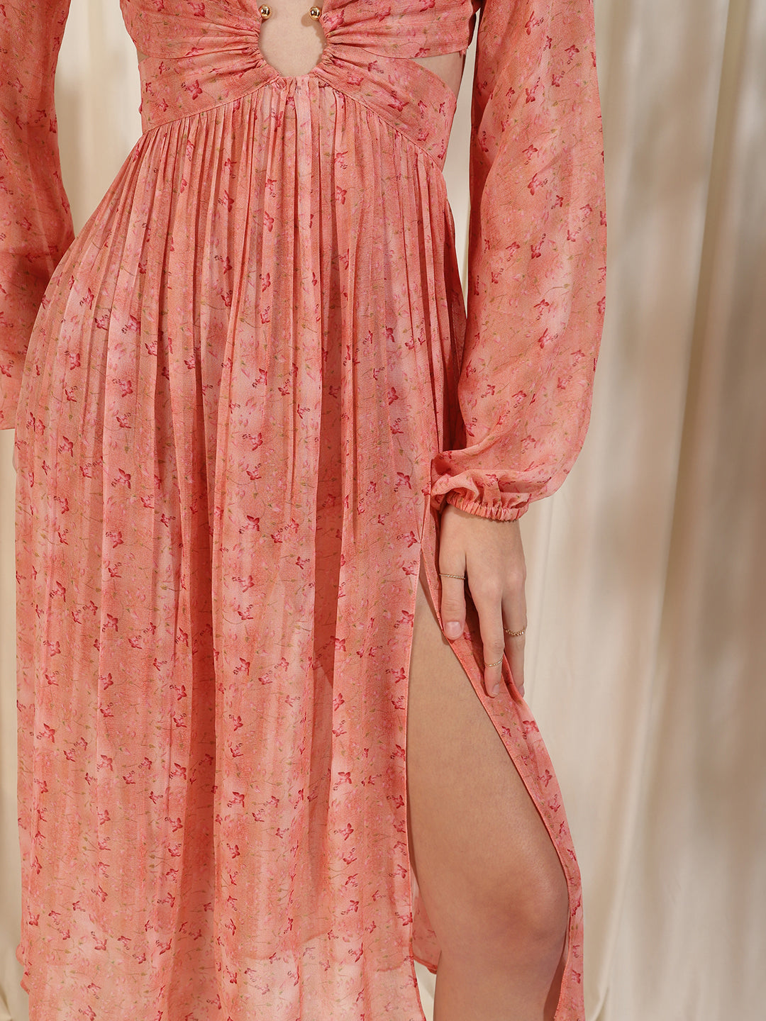 Gerbera Pink georgette dress