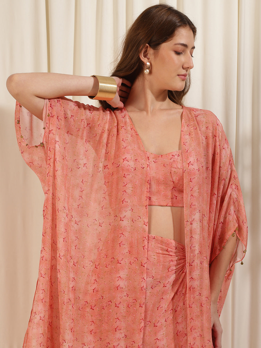 Petunia Pink georgette Cape