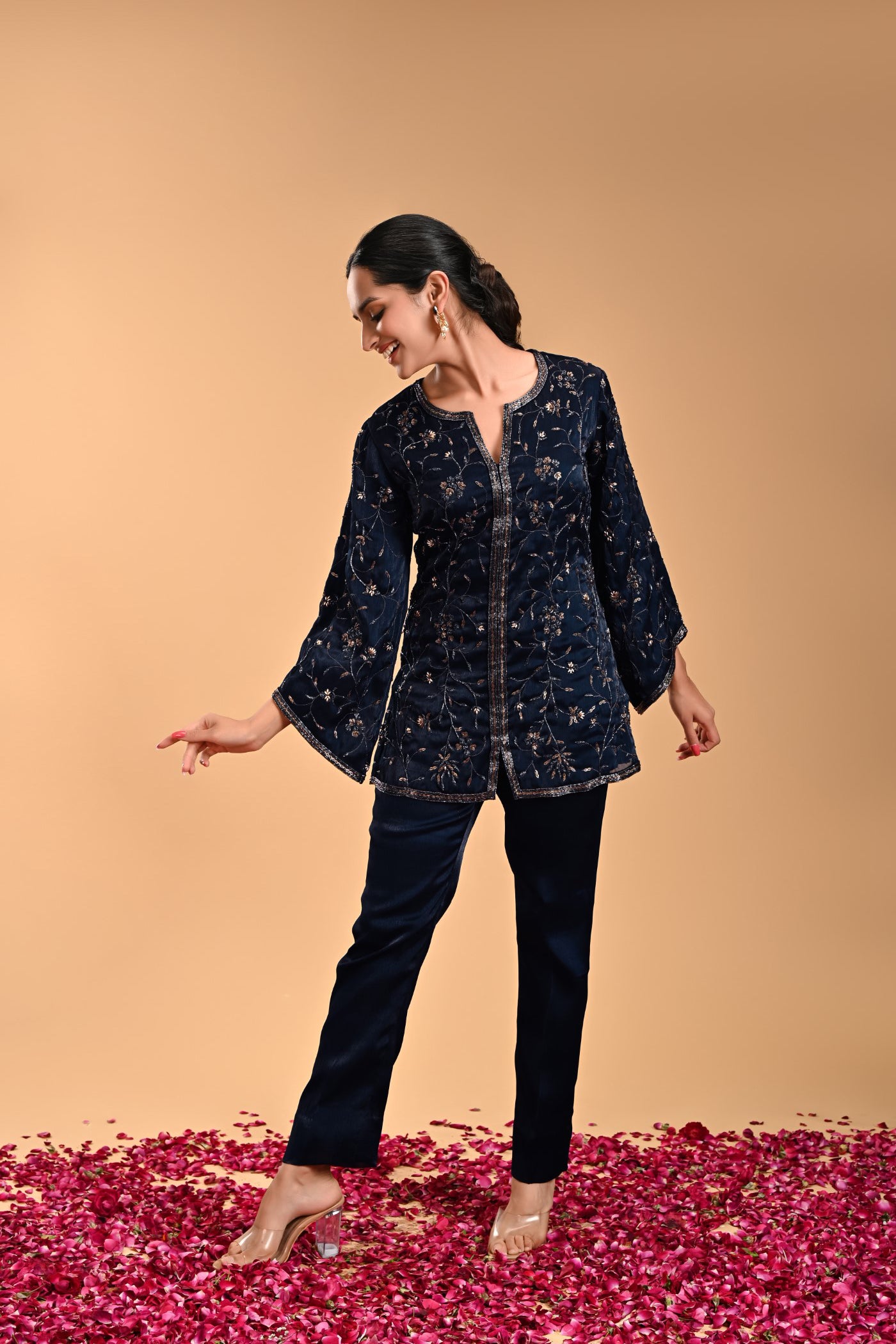 Chakra Blue Embroidery Kurta with pants