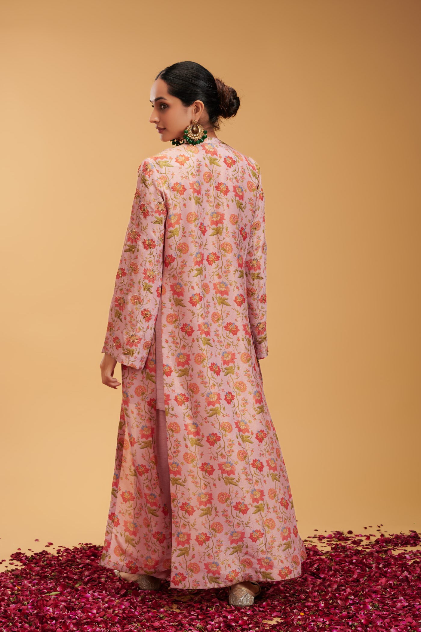 Shikhar jacket Pink  embroidered Cape