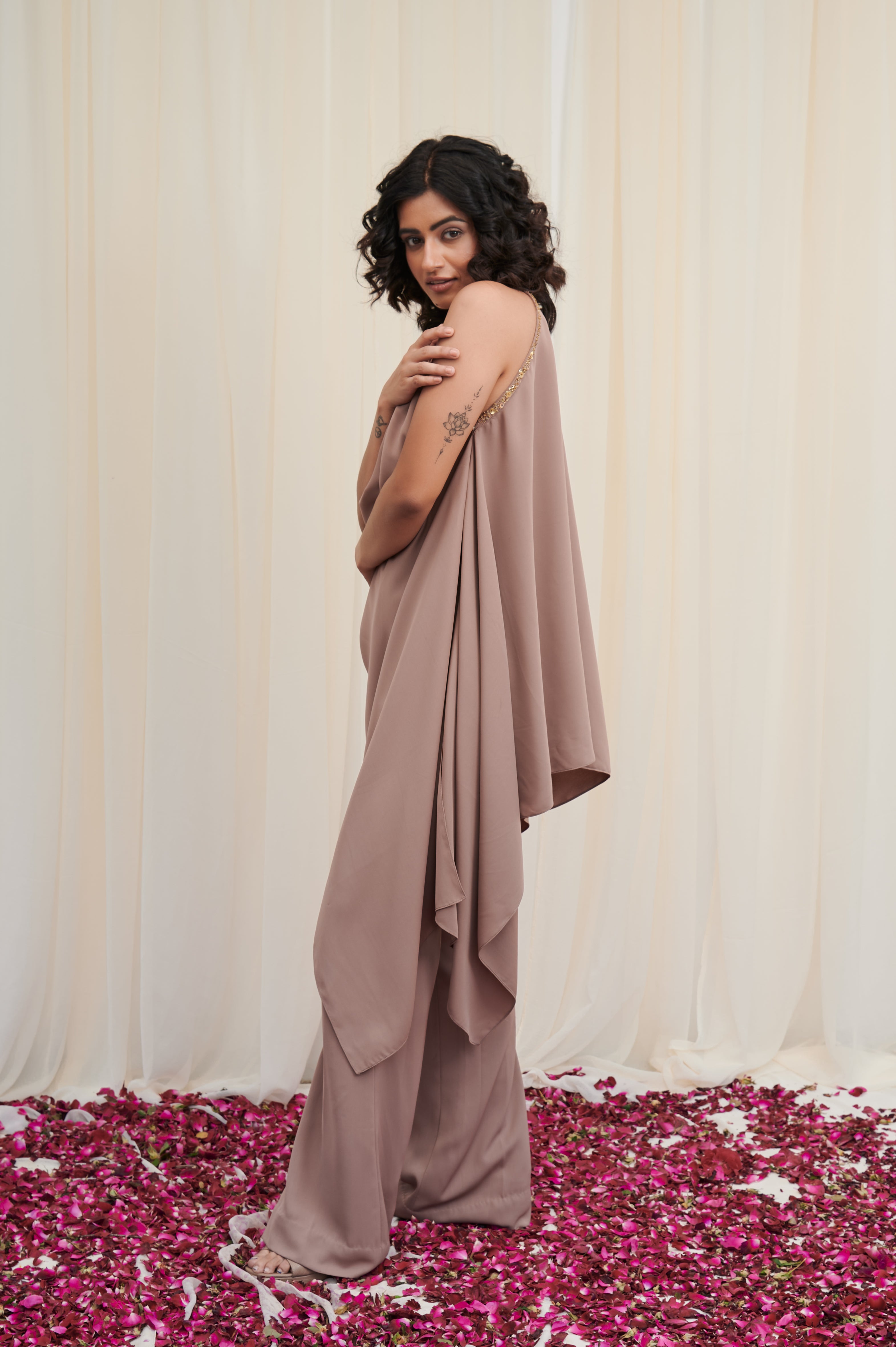 Sandamsha Nude Crepe top with pants